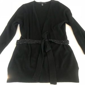 Robert Rodriguez Black Beaded Belt Cardigan